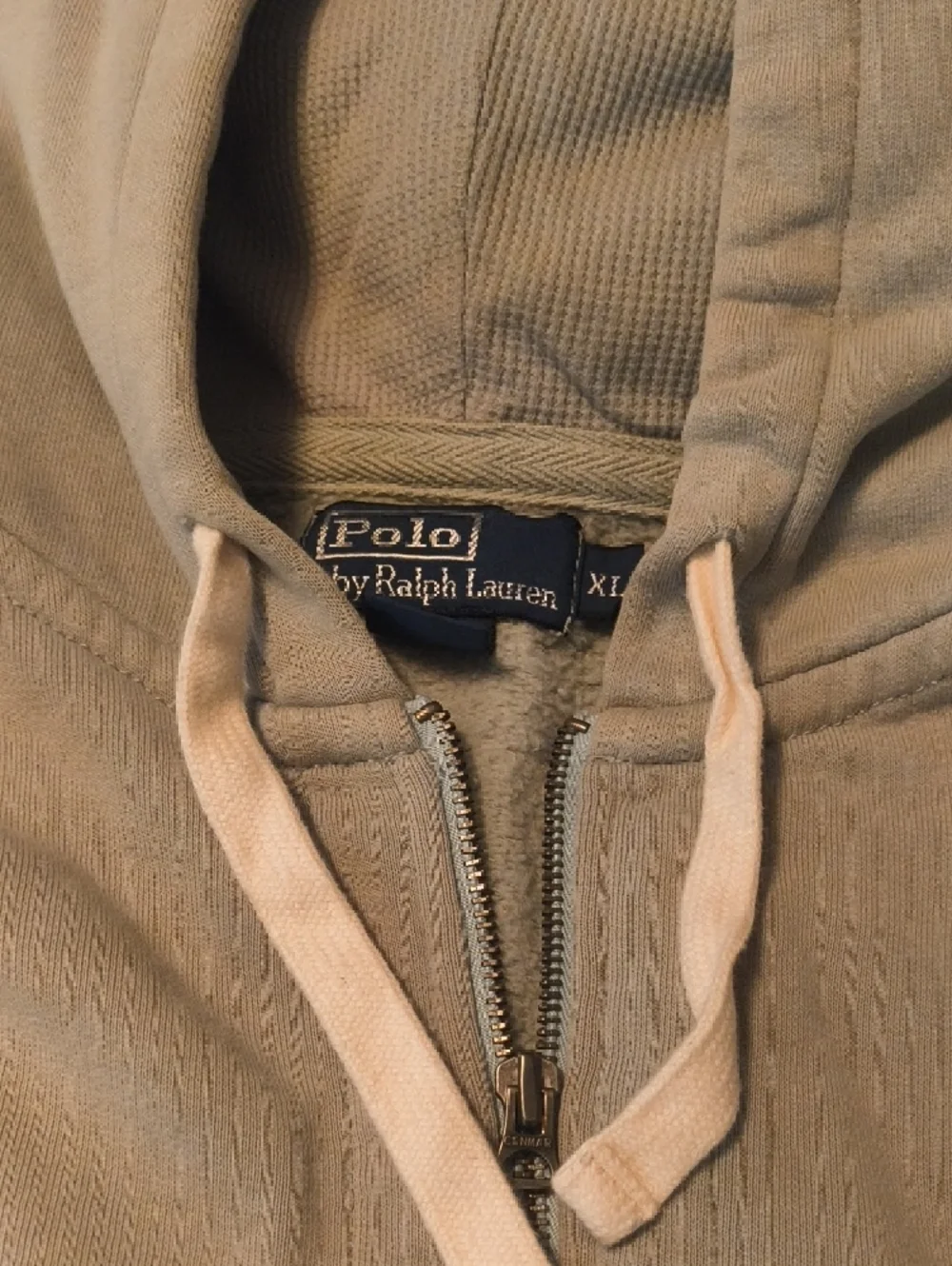 Polo by Ralph Lauren Men’s Light Beige Zip-Up Hoodie Sweater - Picture 2 of 2